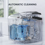 Auseo HZB-12B Countertop Ice Maker, Portable, 26 lbs/24H, 9 Bullet-Shaped Ice Cubes in 6 Minutes, Self-Cleaning, Black
