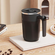 Zupieus 14720405115 Self Stirring Coffee Mug, 400 ML Rechargeable Magnetic Mixing Cup with Touch-Sensitive Temperature Display, Portable Black