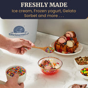 Elite Gourmet Electric Ice Cream Maker, 4Qt Capacity, 50W Motor, Aluminum Freezing Canister, Periwinkle, EIM350