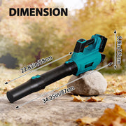 LZNIOZ 21V Cordless Leaf Blower 580 CFM 200 mph with 2 Batteries 6-Speed Handheld Blower, Blue