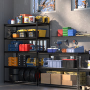 WORKPRO 5-Tier Metal Shelving Unit, Heavy Duty Adjustable Storage Rack, 4000 lbs Load Capacity, 72H x 48W x 24D, Black