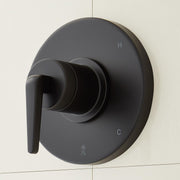 Signature Hardware Drea Pressure Balanced Valve Trim, Matte Black, Wall Mount, Single Lever Handle, 953920