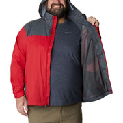 Columbia Glennaker Lake Rain Jacket for Men - Mountain Red/Graphite - 4XL