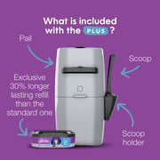 Litter Genie Plus Cat Litter Disposal System with Odor Seal, Compact Silver Pail
