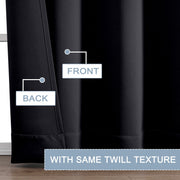 OVZME Wider 2 Panels Set, Solid Thermal Insulated Privacy Drapes Curtains, Black, 50 in W x 84 in L - Easy Maintenance