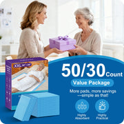 Kekoy Incontinence Bed Pads Disposable, Maximum Absorbency, 30 x 36 in, Anti Slip Backing, 50 Count