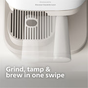 Versuni Philips Baristina Espresso Machine Combo with 16-Bar Pressure Pump and Milk Frother, White, Compact, BAR303/00