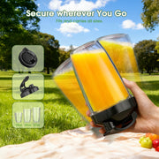 ONSON Portable Smoothie Blender, 1200W High-Speed Motor, Dual-Blade Base, 3 Interchangeable Cups, Pulse and Spin Modes, Black