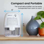 Pro Breeze PB-28RT-US Mini Portable Dehumidifier, 17oz Ultra Quiet Compact Peltier Dehumidifier, 215 Sqft 1pack