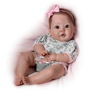 The Ashton-Drake Galleries So Truly Real Interactive Cooing Baby Doll by Sherry Miller, RealTouch Vinyl Skin, Fully Poseable, Cotton Outfit with Sweater, 03-02011-001