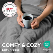 Sunbeam 13702 Electric Heated Bed Blanket, Soft Brushed Fleece, Gray, Queen 90 x 84 in, 12 Heat Settings