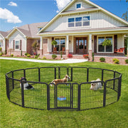Yaheetech Metal Dog Playpen, 24.2 in Tall, 8 Panels, Black Steel, TLer4e0001