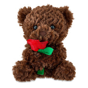 Way To Celebrate Small Bear with Rose Plush, Chocolate, 8