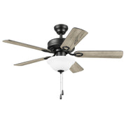 HKC 10455 Mainstays 44 in Black Indoor Ceiling Fan with Light, 5 Reversible Blades, Three-Speed Pull Chain