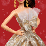Barbie Signature 2025 Holiday Barbie Fashion Doll, Seasonal Collector, Light Brown Hair with Silver & Gold Gown