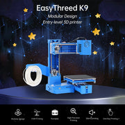 Shieny K9 3D Printer for Kids, 100x100x100mm Print Size, Removable Platform, One-Key Printing, PLA Filament Included, Blue