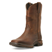ARIAT Anthem Patriot Western Boot for Kids, Distressed Brown Leather, Square Toe, Water Resistant, 8-Inch Shaft, Size 6, 10040366-200