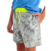 Huk Pursuit KC Printed Volley Swim Shorts for Kids - Sharkskin - M