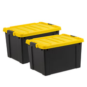 IRIS USA 540016 Plastic Storage Bin Set, Heavy-Duty 19 Gallon Latching Tote, Black, 2-Pack