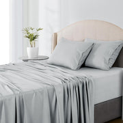 LDC Lux Decor Collection Rayon from Bamboo Blend Cooling Bed Sheet Set, Gray, King, 4-Piece, Deep Pocket BMB-BLD-K-GRY
