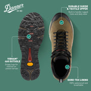 Danner 61257 Trail 2650 Mid Suede GORE-TEX Hiking Boots for Men, Dusty Olive, 10M