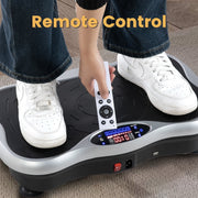 Cedar Space Vibrating Plate Exercise Machine, Whole Body Vibration, 5 Workout Modes, Adjustable Speed, 2 Resistance Bands, Silver