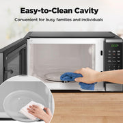 BLACK+DECKER Countertop Microwave Oven, 0.9 Cu Ft, 900W, 6 Auto Menus, 10 Power Levels, Child Lock, Memory Function, Digital Panel, Stainless Steel, EM9P022DY