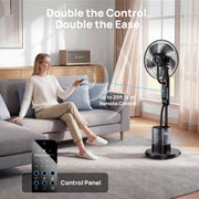 COWIN Pedestal Misting Fan with 4L Water Tank, 5 Speeds, 3 Modes, Remote Controlled Oscillating Standing Floor Fan for Home Bedroom Patio