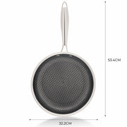 Mainstays 12-Inch Tri-Ply Hybrid Skillet with Stainless Steel Handle, Silver