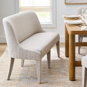 Better Homes & Gardens BH2436211066158 Windsor Upholstered Dining Bench Wheat with High-Density Foam Cushions and Solid Rubberwood Legs