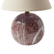 Home Dcor Collection Accent Table Lamp, Dark Red Marble Ceramic Base, Linen Empire Shade, 12.5 in, UBD666170517034
