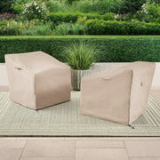 Better Homes & Gardens BH5708811816074 Bellamy Outdoor Lounge Chairs, Hand-Woven Wicker, Powder-Coated Steel Frame, Fade-Resistant Cushions, 2 Pack, Cream