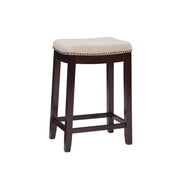 Linon 98325WAL-01-KD Allure Stool Fabric Top, 24-Inch