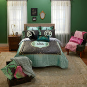 Wicked Velvet Full Bed in a Bag Comforter Sheet Set with Reversible Emerald City Design, Microfiber Sheets, Pillow Shams, and Velvet Storage Tote, 7A2246