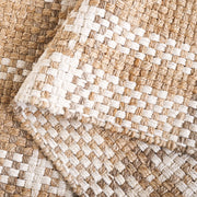 Safavieh Natural Fiber Hudson Geometric Area Rug, Handmade Jute, Natural/Bleach, 6 ft x 9 ft, Flat Woven, NF841A-6