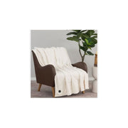 Berkshire Blanket Heated Luxe Faux Fur Throw Blanket, 4 Heat Settings, Auto Shut-Off, Cream, 50 in x 60 in