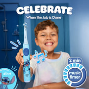 Oral-B iO Kids Limited Rechargeable Electric Toothbrush, Stitch Design, Blue, Soft Bristles, 3 Cleaning Modes, Music Timer, Travel Case, 94781603