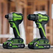 Greenworks 4 Pc Power Tools Combo Kit, PowerAll 24V Brushless Motor, Drill, Impact Driver, Reciprocating Saw, Adjustable Work Light, CK344A1