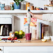 Beautiful 2-Speed Immersion Blender, 400W Motor, 8-Inch Stainless Steel Shaft, 2-Cup Chopper, 24 oz Measuring Cup, White Icing, 19561