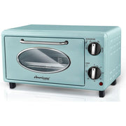 Elite Gourmet Americana Retro 2-Slice Toaster Oven, 1000W, Adjustable 60-Minute Timer, 10L Capacity, Mint, ETO147M