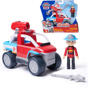 PAW Patrol 6073897 Fire Rescue, Fire ATV Vehicle with Ryder Figure & Drone Launcher, for Kids 3+