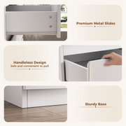 Hijob 6-Drawer Dresser, Modern White Dresser 47.3