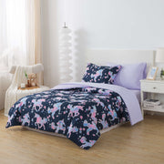 Your Zone Glow in the Dark Unicorn Twin Bedding Set, 5-Piece Comforter Set with Fabric Storage Bag, Navy