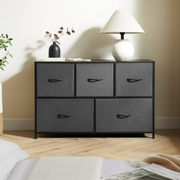 Mainstays MSS436249972004 5 Drawer Fabric Storage Dresser for Bedroom, Grey