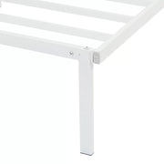 Mainstays MS20D1102211 14'' Heavy-Duty Steel Slat Twin Platform Bed Frame, White