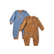 Carhartt Long-Sleeve Coveralls 2-Piece Set for Babies, Carhartt Brown, 6 Months