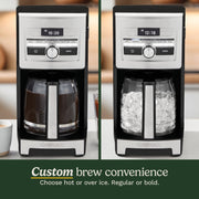 Cuisinart Personal Brew 12-Cup Drip Coffee Maker, Programmable with Adjustable Brew Strength, Stainless Steel and Black, DCC-12