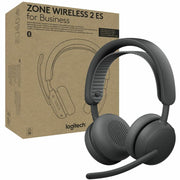 Logitech Zone Wireless 2 ES Noise-Canceling Wireless Headset with Adaptive Hybrid ANC, Bluetooth 5.3, USB-C, Microsoft Teams Certified, Graphite