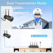 Weilailife 5MP Wireless Security Camera System with Red and Blue Warning Lights, Dual Antenna Outdoor Cameras, 16-Channel 4K NVR, 3TB Storage
