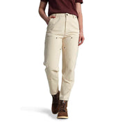 Carhartt Women's Vintage Double-Front Canvas Work Pants, Durable 12oz Cotton Duck, Knee Pad Compatible, Undyed Ecru, Size 14, 106811